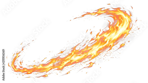 Fire splash effect on a transparent background