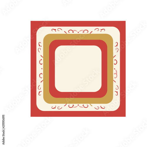 Abstract square frame with decorative elements