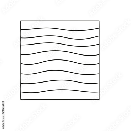 Abstract wavy lines in a square frame