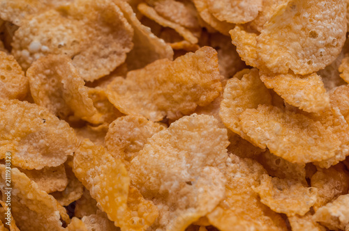 Canvastavla top view of crispy corn flakes