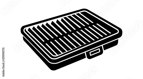 Grill silhouette on a white background simple black and white depiction