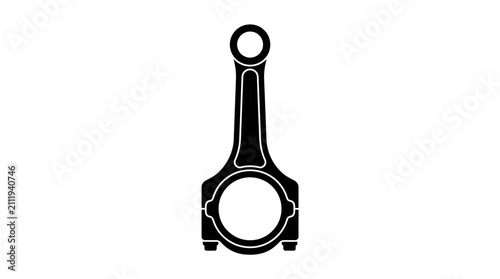 Bild auf Leinwand Connecting rod silhouette on a white background mechanical component illustratio