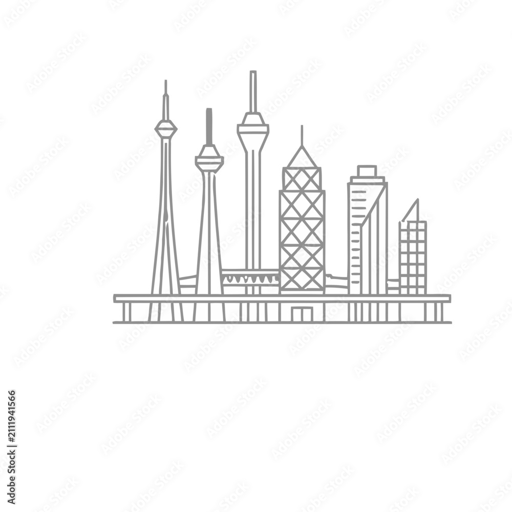 Fototapeta premium City skyline with towers and buildings