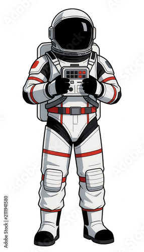 Astronaut Holding Control Panel Transparent Background