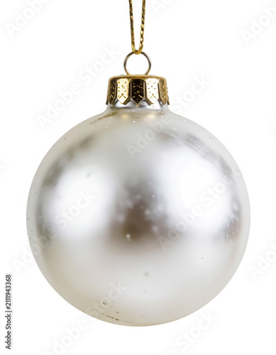 Silver Christmas Ornament Transparent Background