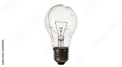 Cuadro en lienzo Old incandescent light bulb with cracked glass and worn metal base