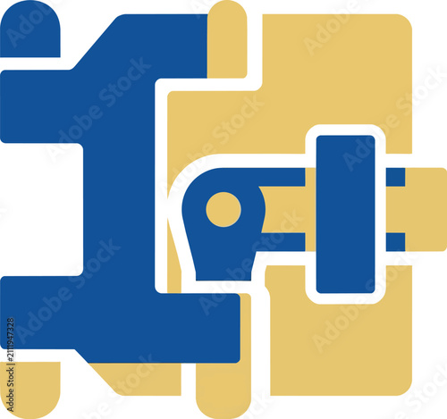 Industrial Heavy Duty Vault Door Hinge and Lock Vector Icon