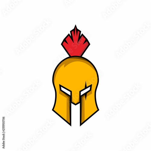 Spartan helmet vector flat icon