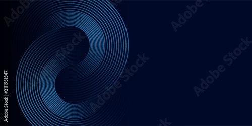 Obraz na plátně Blue abstract background with glowing circles