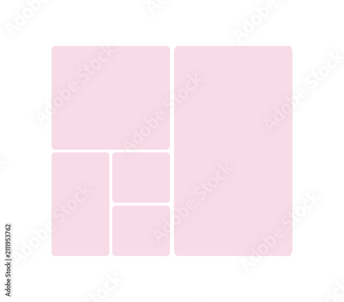 Foto Pink Asymmetric Grid Tile Layout Vector Template