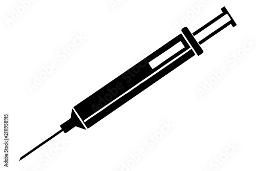 syringe vector illustration, Syringe black silhouette vector, syringe icon vector 