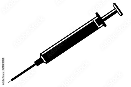 Syringe black silhouette vector, syringe icon vector 