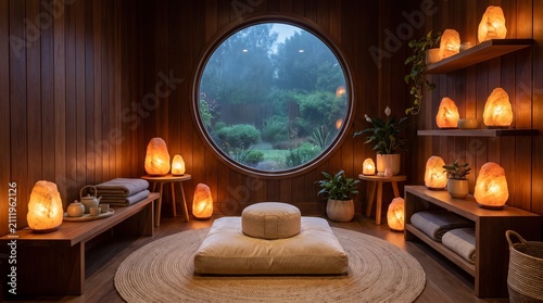 Luxury Himalayan Salt Therapy Meditation Room