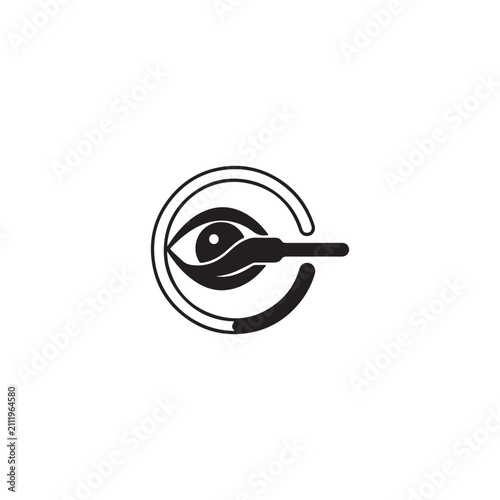 Konstfotografi Iconography of an eye within a circular frame as a symbol of vision with observa