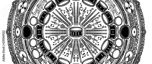 Фотография Drum Kit Mandala Art