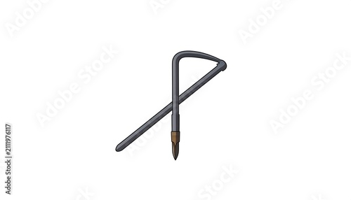 Minimalist black hanger icon illustration.