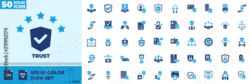 Photos Trust Solid Color Editable Icons set