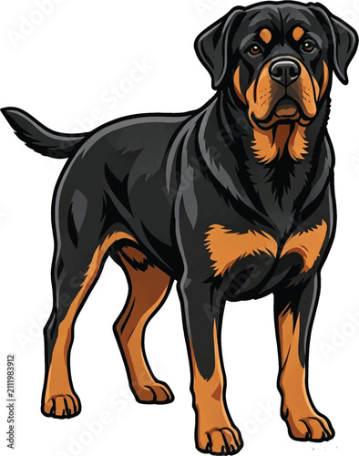Bild auf Leinwand Guard Dog Vector Artwork