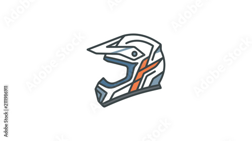 Konstfotografi Off-road Motorcycle Racing Helmet Vector Illustration for Extreme Sports