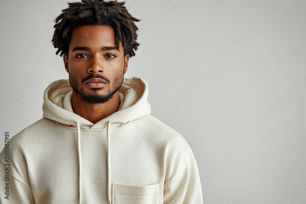 Obraz premium High-Definition Portrait of Man in Minimalist Outfit
