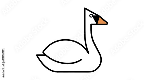 Photos Trumpeter swan flat vector illustration cute cartoon icon design