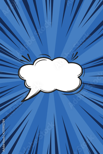 Retro Comic Blue Chat Bubble Backdrop