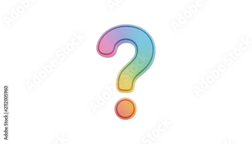 Rainbow Gradient Question Mark Transparent Background