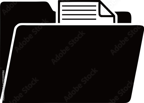 Open folder with document vector icon, file management and data archive concept