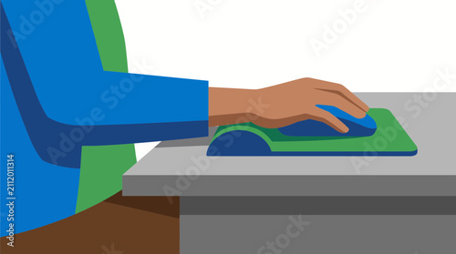Foto Ergonomic Mouse Pad Wrist Rest Forearm Alignment