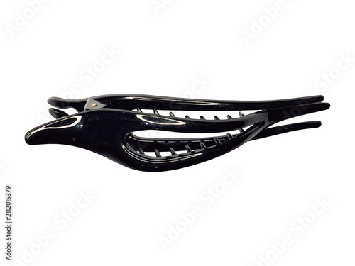 Foto Creative black hair claw clip styling tool isolated on transparent background