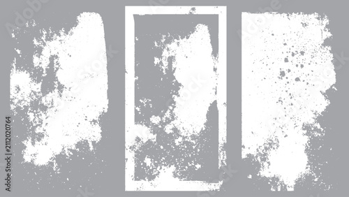 Grunge photo frame collection with retro distressed style Vintage black frame borders with weathered texture details