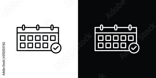 фотографія Calendar check icon outline symbol pack