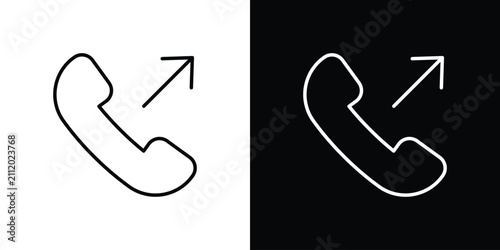 Bild auf Leinwand Call outgoing icon outline symbol pack