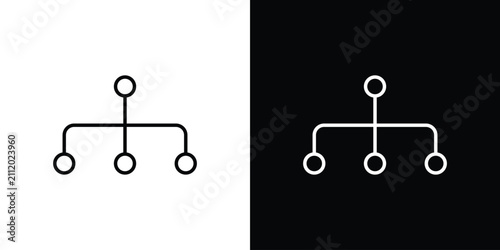 Fotografie Chart connected icon outline symbol pack
