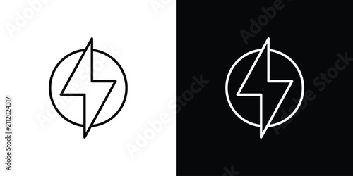 Energy icon outline symbol pack