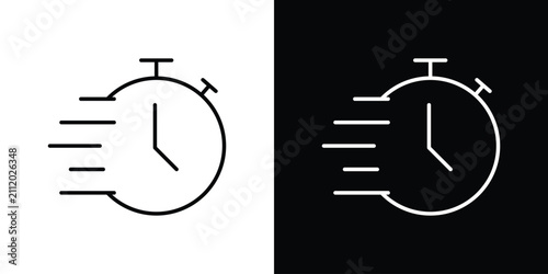 Foto Time fast icon outline symbol pack