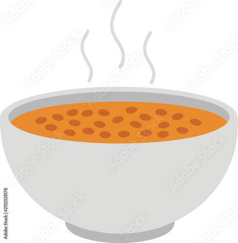 Canvas-taulu Steaming bowl of hearty lentil soup with a warm, simple presentation