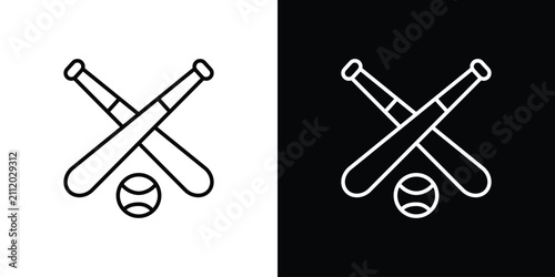 Foto Baseball icon vector symbol bundle
