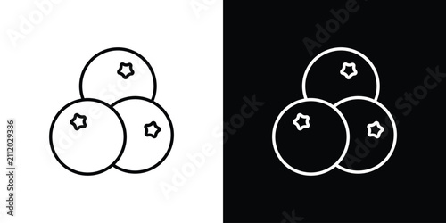 Foto Blueberries icon vector symbol bundle