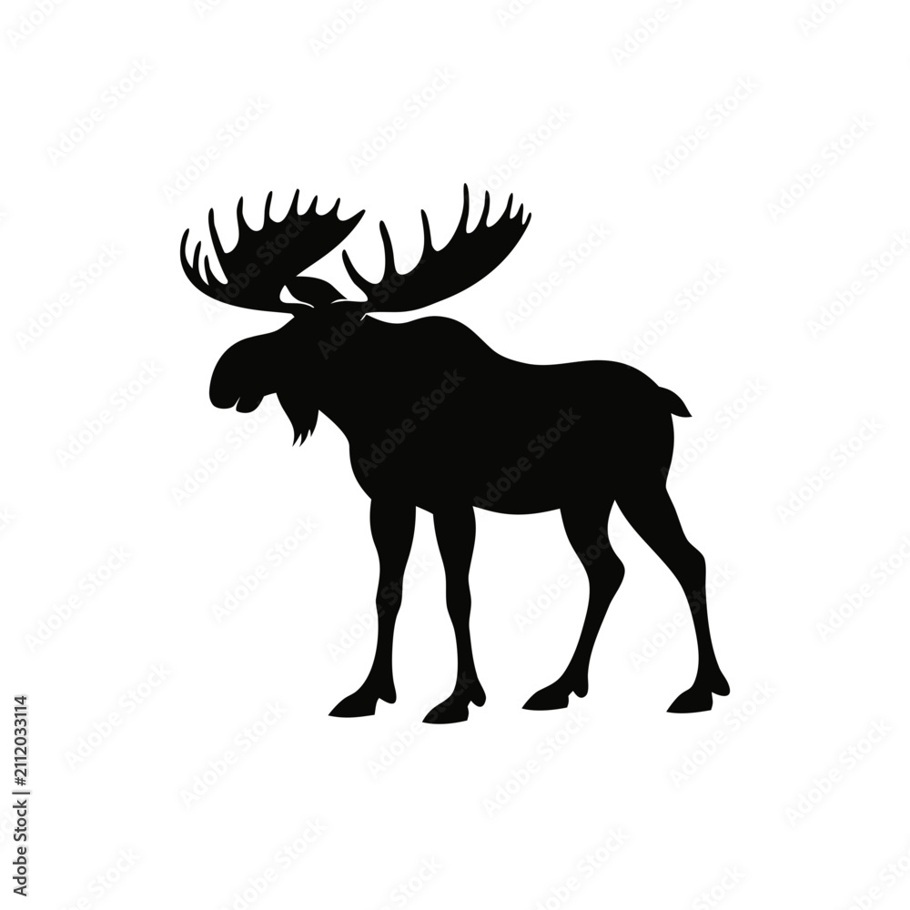 Fototapeta premium Realistic Moose Silhouette Vector