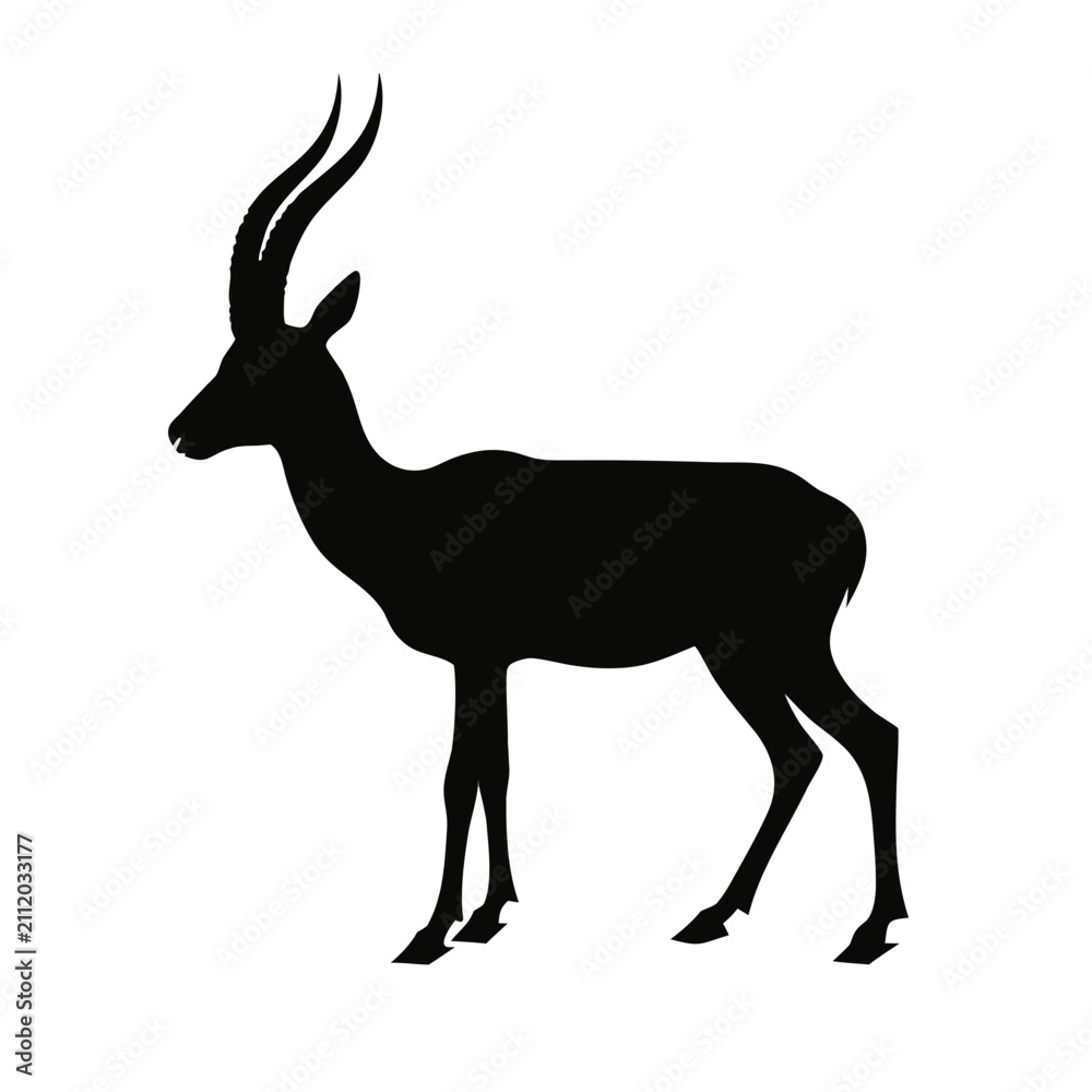 Fototapeta premium Realistic Gazelle Silhouette Vector