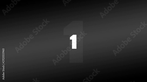White Number Countdown Loading Screen Animation with Glowing Effect on Black Background