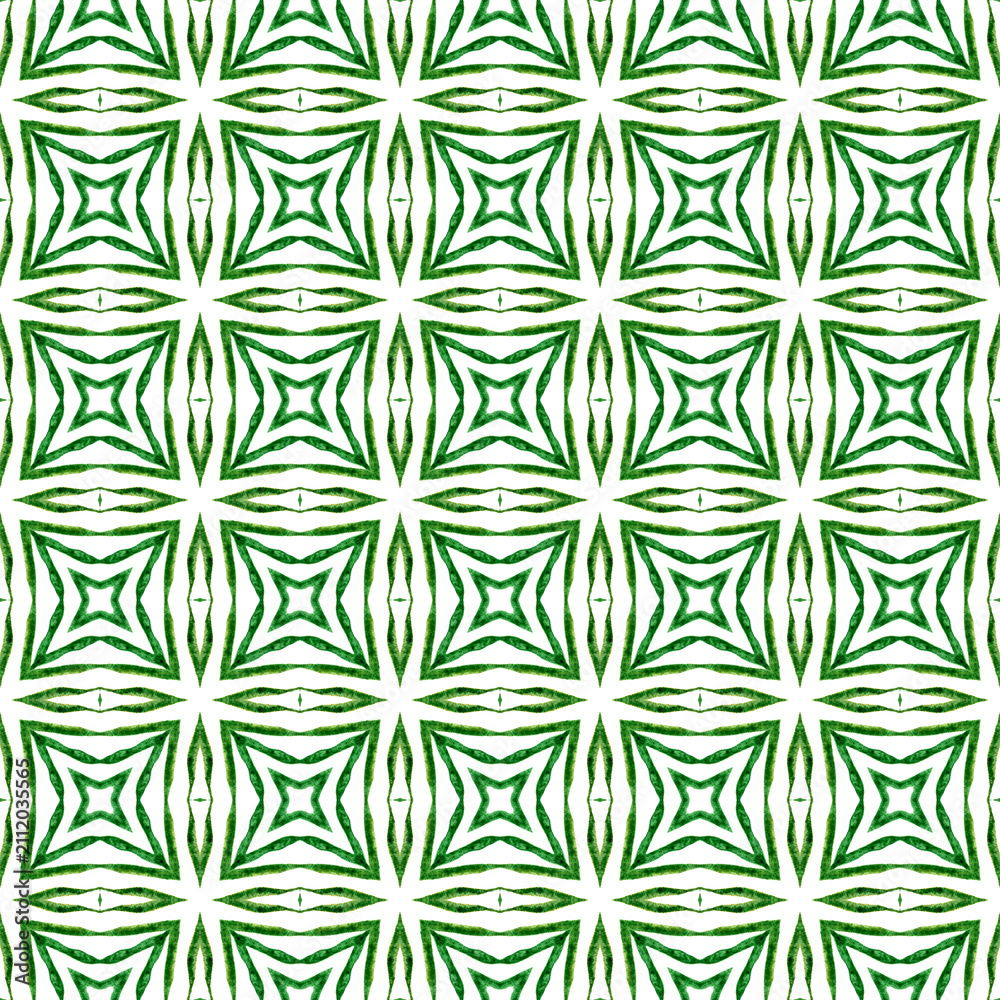 Fototapeta premium Chevron watercolor pattern. Green exceptional