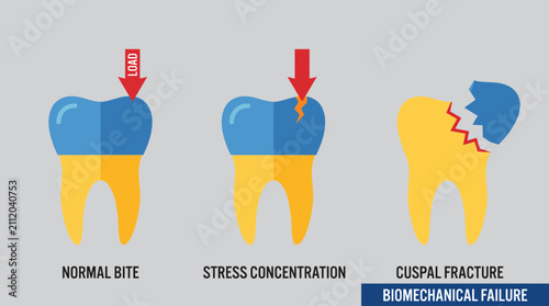 Картината върху платно Dental Crown Fracture Cuspal Failure Biomechanics