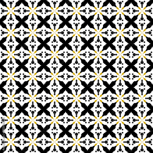 Seamless Abstract Geometric Monochrome Style Pattern Background