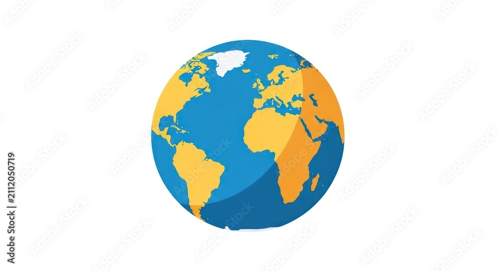 Naklejka premium Globe Earth Planet World Map.