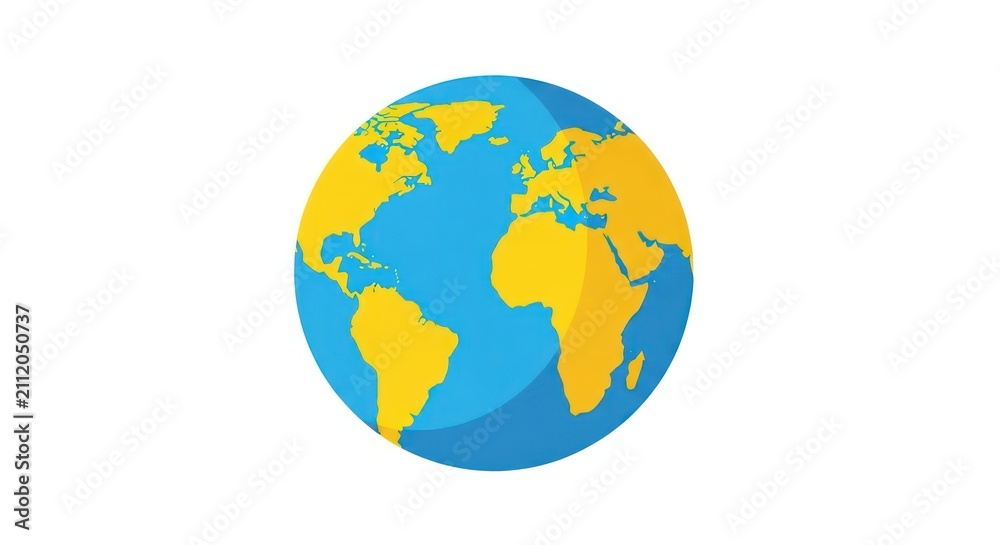 Naklejka premium Globe Earth Planet World Map Illustration.