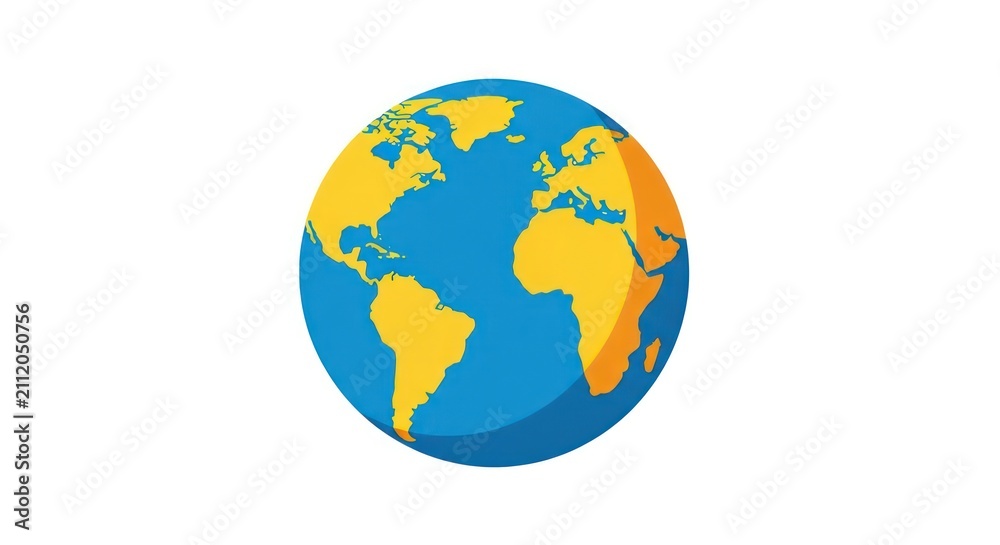 Fototapeta premium Globe Earth Planet World Map Illustration.