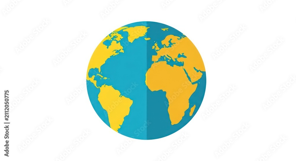 Fototapeta premium Globe Earth Planet World Map Illustration.