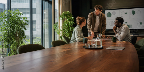 Office Collaboration Business Meeting Large Copy Space Stock Image